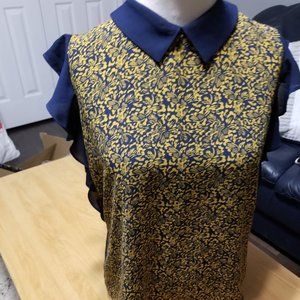 RW&CO. Blue and Gold Blouse